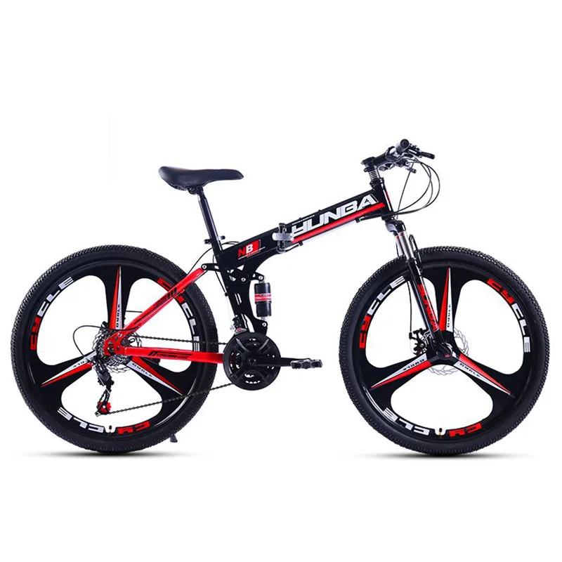  Three Knife 26 Inches Foldable Bicycle Variable Speed Cross-country Mountain Bike Shock-absorbing O