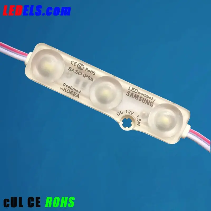 

1000pcs/Lot Cost-effective & High Quality 1.5W led module korea 3led samsung 5630 led injection module with lens 160degrees