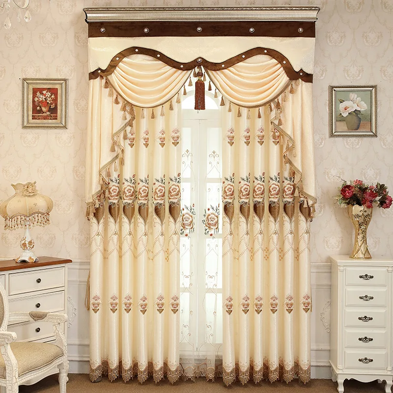 Романтичный Теплый Дизайн Красивые цветочные затемненные шторы жаккардовый тюль для гостиной спальни кухни вышитые шторы