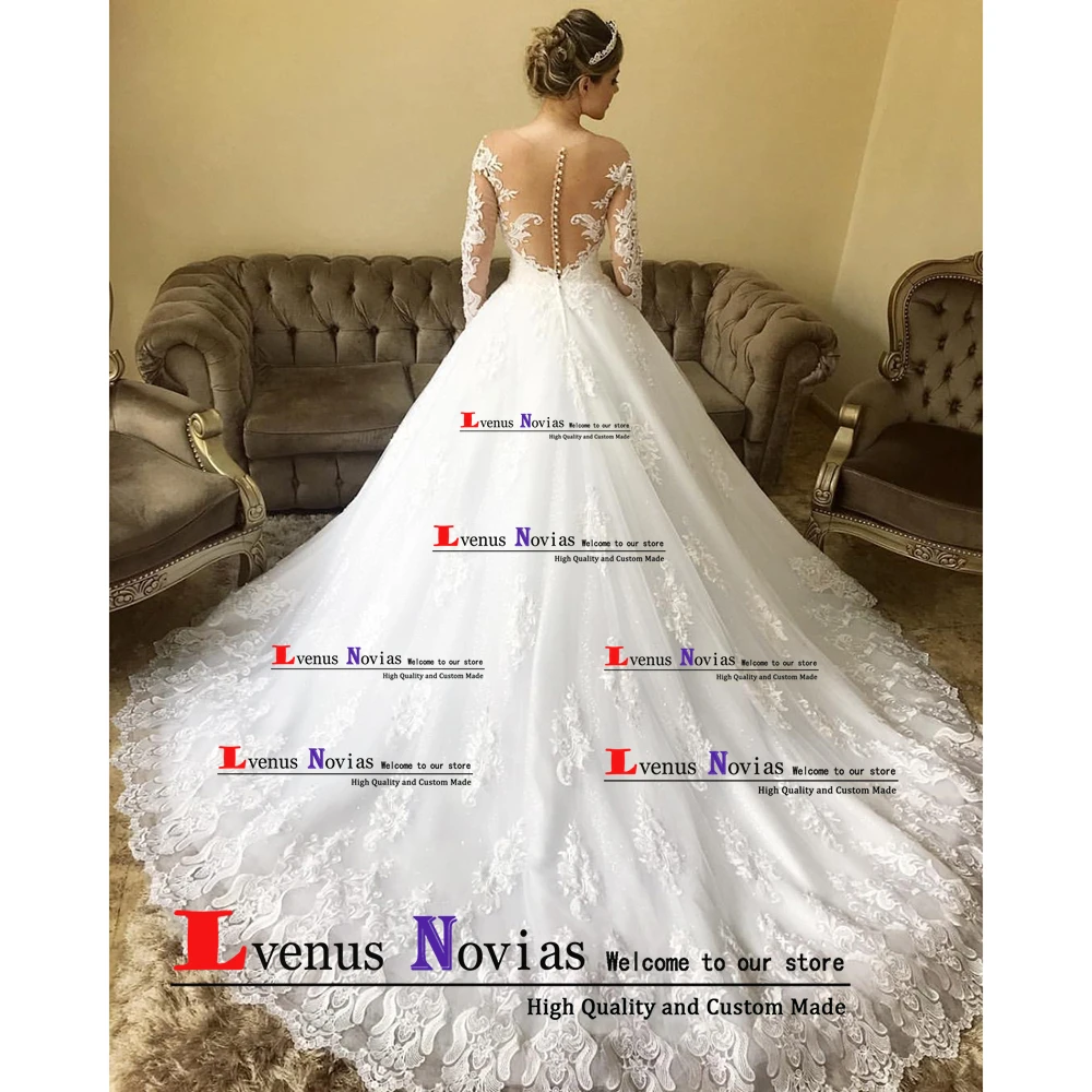 Vestidos de novia сексуальное платье на свадьбу со шнуровкой Robe de Mariee Романтический Длинный Рукав Свадебное платье gelinlik Vestido de Noiva