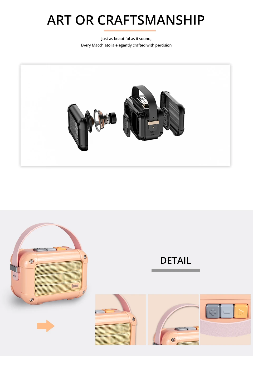 Divoom Macchiato portable wireless bluetooth speaker with FM radio TWS _07