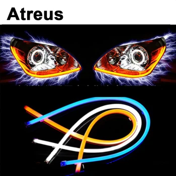 

Atreus For VW polo passat b5 b6 Mazda 3 6 cx-5 Toyota corolla Ford focus 2 60CM Flexible Car LED Daytime Running Light DRL Lamp
