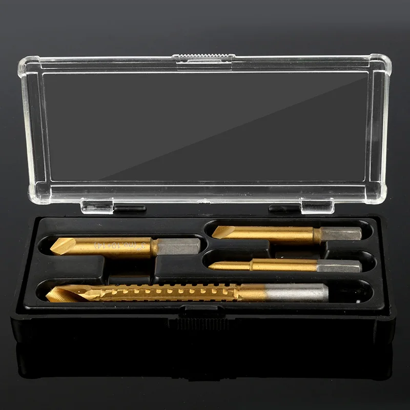 4pcs Hss Titanium Wood Screw Remover Extractor Saw Drill Screw Extractor Damaged Bolt Nut Remover Easy Out Drill Hole Saw Cutter