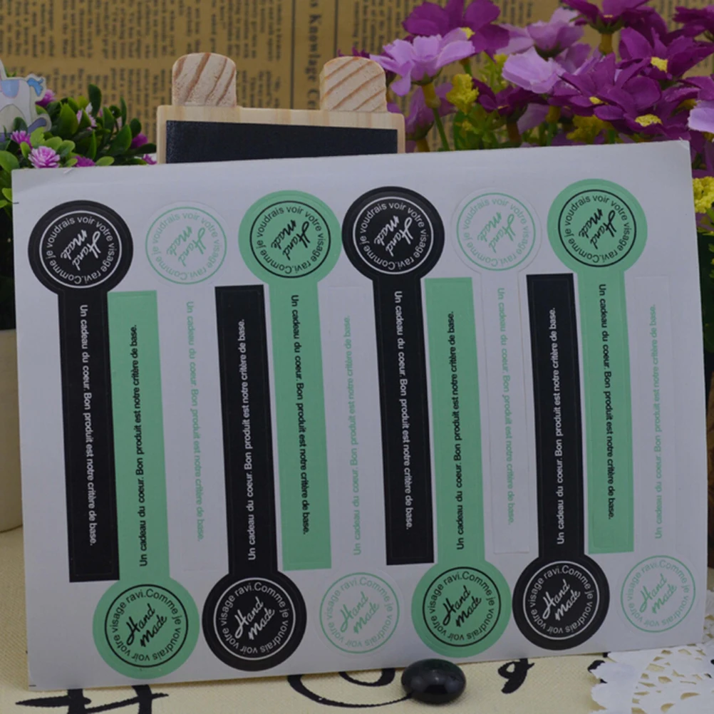 24 Pcs Memo Stickers Letter Handmade Lollipop Packaging Label Stickers Arts Crafts Stickers