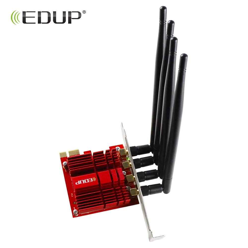 

EDUP 1900Mbps 2.4/5GHz PCI Express Wireless WiFi Adapter 802.11AC Dual Band Desktop PCI-E Adapter Network Card 4*5dBi Antennas