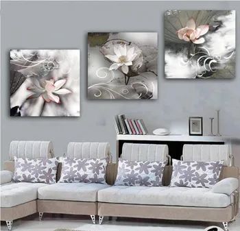 

3 pcs lotus flower 5d diy diamond painting full drill diamond embroidery mosaic modern triptych home decoration painting
