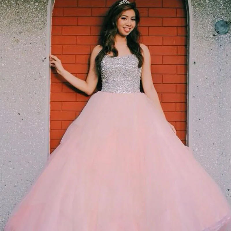 Vestidos de fiesta Beaded Strapless Cute Long Prom Dresses 2015 Party