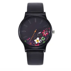 Черный цветок часы Для женщин часы дамы 2018 бренд класса люкс известный женский часы кварцевые часы наручные Relogio Feminino Montre Femme