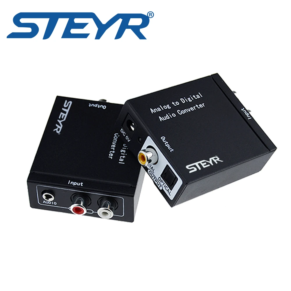 STEYR analog audio converter RCA R/L jack to Toslink Digital Coaxial SPDIF Optical Audio Converter,ADC Converter