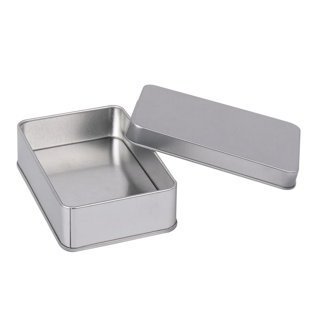 3pcs Small Metal Storage Box Tin Silver Storage Box Case Organizer For Money Coin Candy Key Jewelry Candy Food - 107 x 72 x 30mm