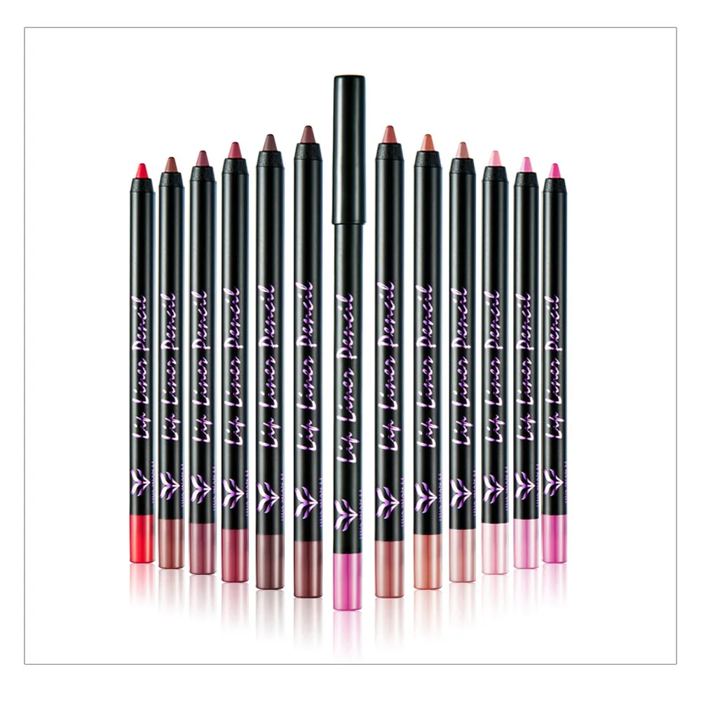 Lipstick Waterproof Matte Liquid Gloss Lip Liner Cosmetic 12 Colors