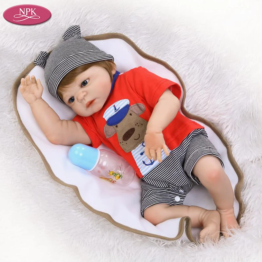 NPK Reborn Baby Doll Realisitc детские куклы для мальчиков 23 дюйма 57 см полностью винил силикон