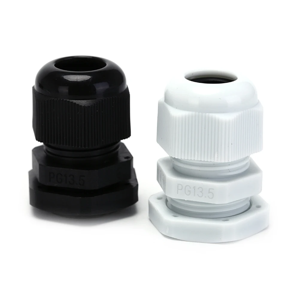 10Pcs/lot IP68 Glands Waterproof Connectors PG13.5 6 11mm Plastic Connectors Cable Glands White