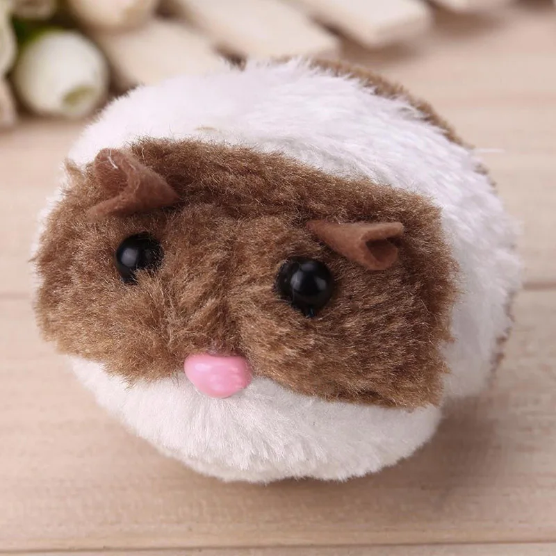 Brown Новинка, 1 шт., милая игрушка для кошки, плюшевая Меховая игрушка, встряхивание движения, мышь, питомец, котенок, забавное движение, крыса, маленькая интерактивная игрушка для укуса - Цвет: Brown