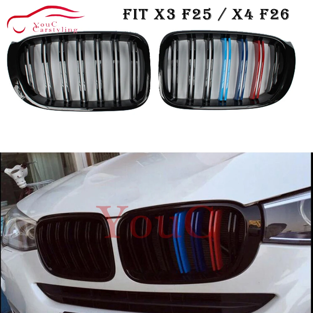 Трехцветная Передняя решетка для BMW X3 F25 facelift X4 F26 2014 2018|Гоночные решетки| |