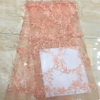 

African Lace Fabric 2018 High Quality Lace 3d Applique Embroidery Tulle French Lace Fabric For Wedding Lace JX2360