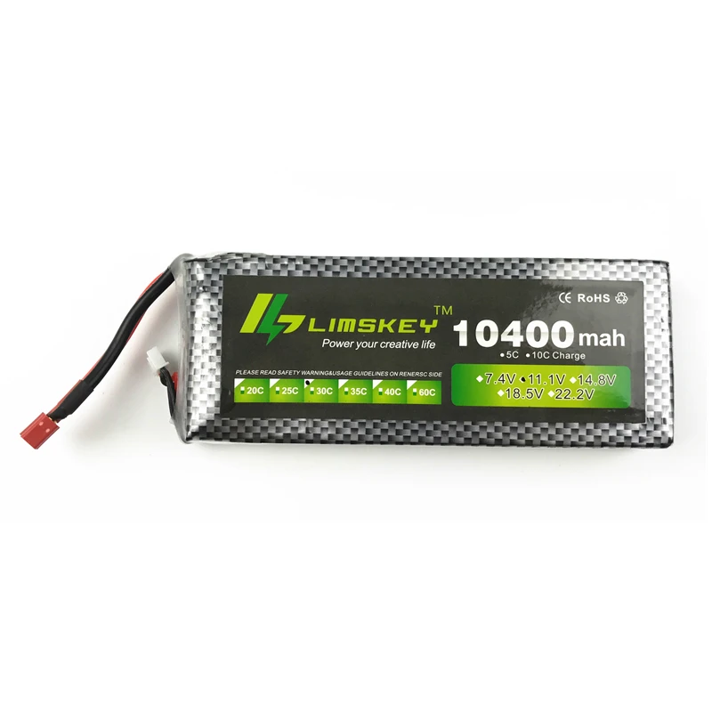 Limskey литий-полимерный аккумулятор Lipo 11,1 v 10400mAh 30C 3S T/XT60 Разъем для RC вертолета автомобиля лодки квадрокоптера части Bateria