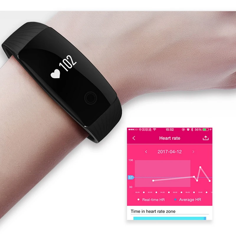 V05C Smart Wristband Heart Rate Monitor Sport Fitness Bracelet Tracker Smart Bluetooth band For Android IOS PK Miband 2 ID107