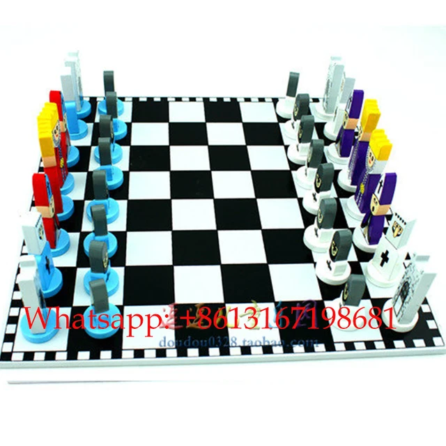 Conjunto de xadrez de madeira alta qualidade para crianças colorido dos  desenhos animados characer puzzle jogo para o treinamento crianças  intellligence 2016 crianças presente - AliExpress