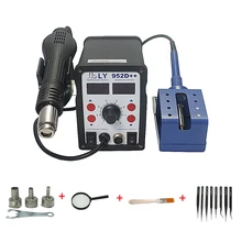 Новая автоматическая функция сна большая мощность 700 Вт smart LY 952D++ двойной светодиод 2 в 1 паяльная станция 220 В/110 В с полным набором инструментов