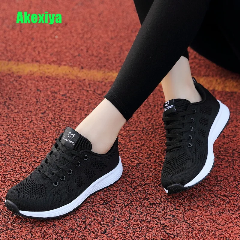Akexiya Sneakers Women Mesh Breathable Lace-Up Ladies Casual Shoes Woman Flats Shoes Basket Female Zapatos Hombre Alpargatas