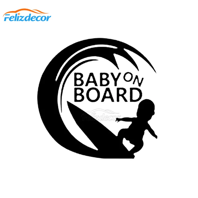 Download 15 15cm Surfing Baby Car Decal Baby On Board Decals Art Surfboard Sticker Bumper Car Decor L774 Car Stickers Aliexpress