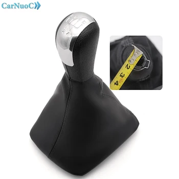 

For Skoda Octavia MK2 Leather Car Gear Shift Knob 5 Speed Gear Lever Stick Gaiter Boot Cover Handbrake Grip suite kit case