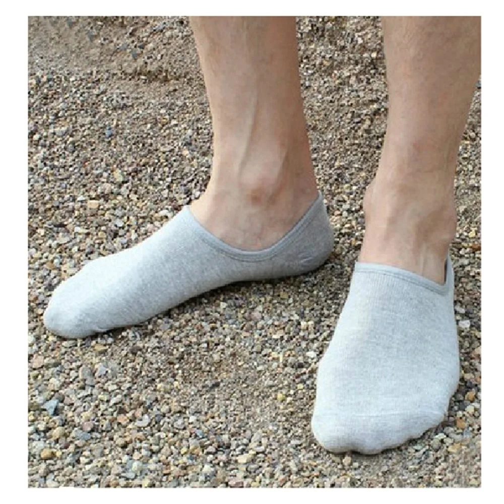 

1 Pair Men Boat Silicone Socks Men Loafer Boat NonSlip Invisible No Show Nonslip Liner Low Cut Soft Breathable Cotton Short Sock