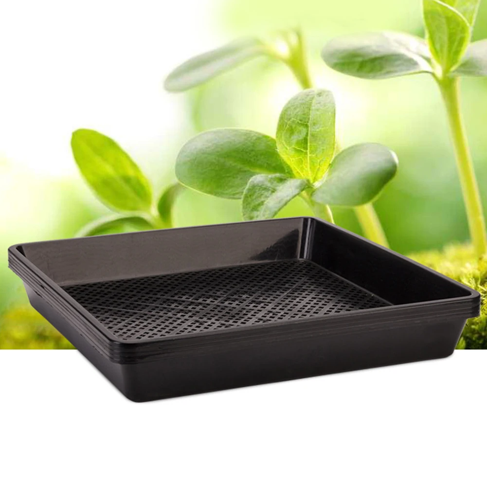 

Universal Rectangle Black Garden Planting Flower Pots Heat Preservation Seedling Starter Flat Bottom Nursery Tray Germination
