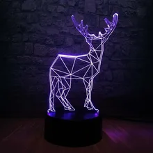 Ретро украшение в виде животных, оленей, 3D USB светодиодный светильник, лось, олень, меняющий цвета, Рождественская лава, спальня, домашняя настольная лампа, вечерние, Декор