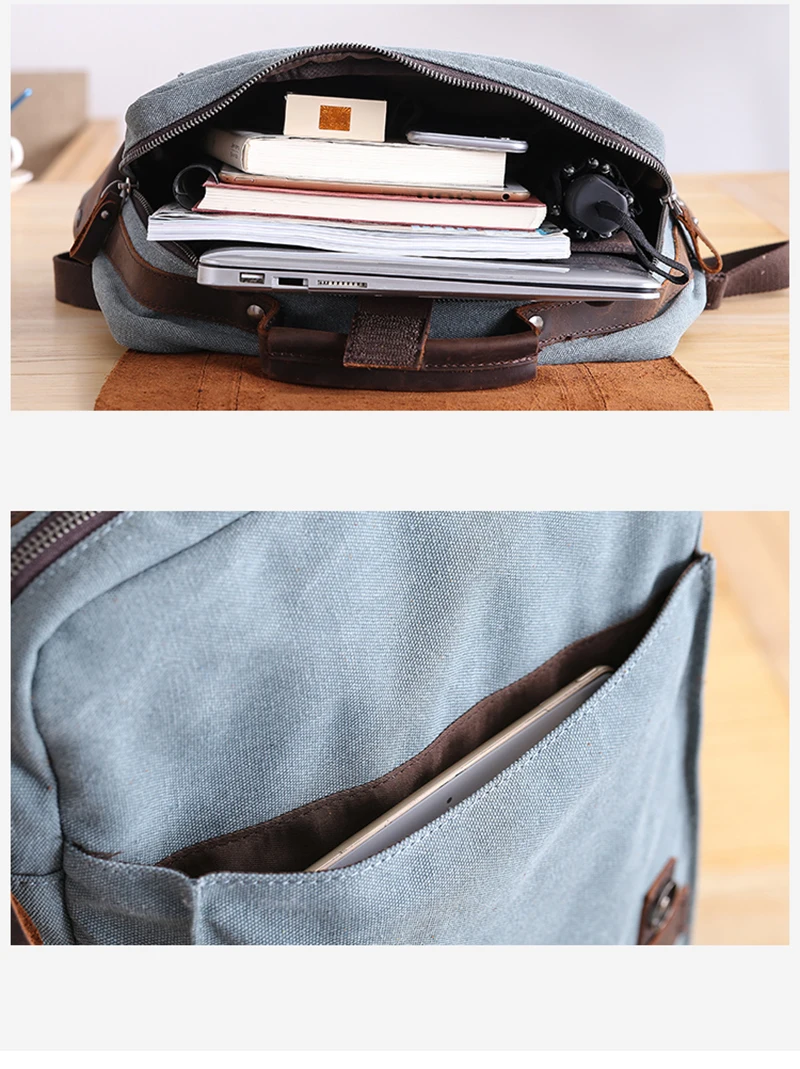 full inside of the Manitoba Small Canvas Backpack