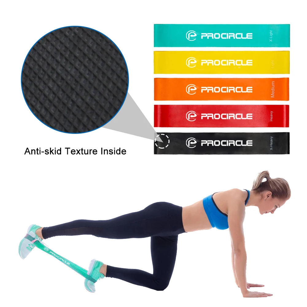 Set of 5 Resistance Loop Bands Yoga Crossfit Fitness Pilates Exercise Workout US