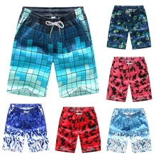 Пляжные шорты с принтом для плавания и серфинга, шорты с защитой от ультрафиолета, быстросохнущие летние шорты с эластичной резинкой на талии, праздничные шорты