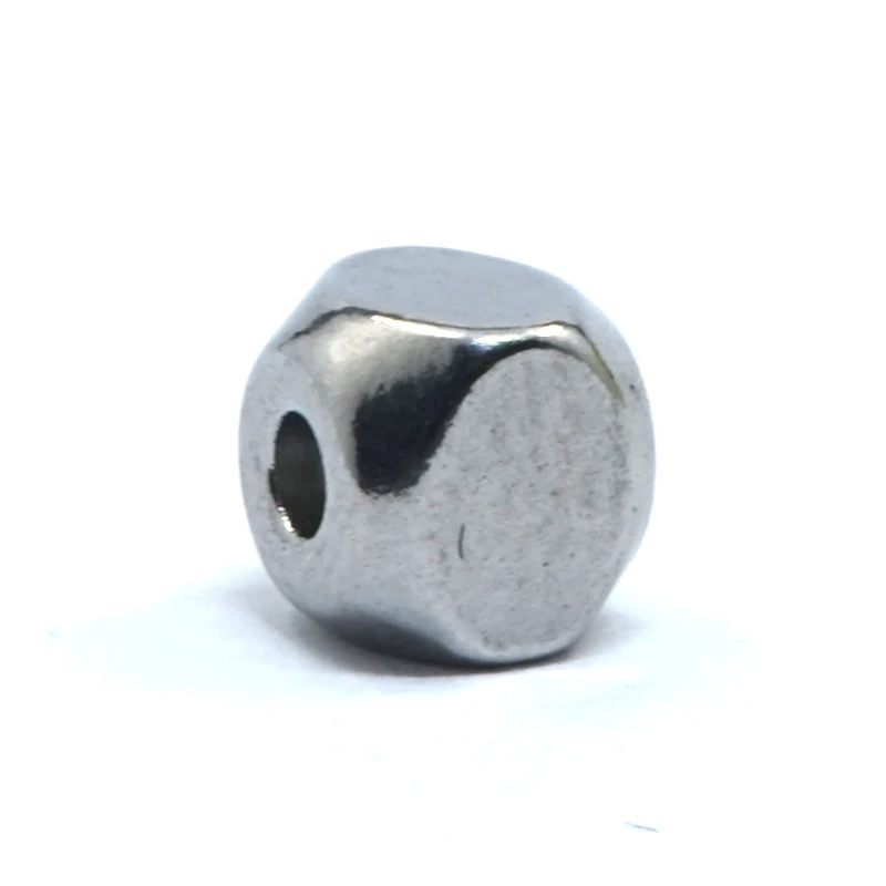 50PCS/lot 316 Stainless Steel 4mm Solid Square Beads European Spacer Charms For DIY Bracelet Jewelry Making | Украшения и