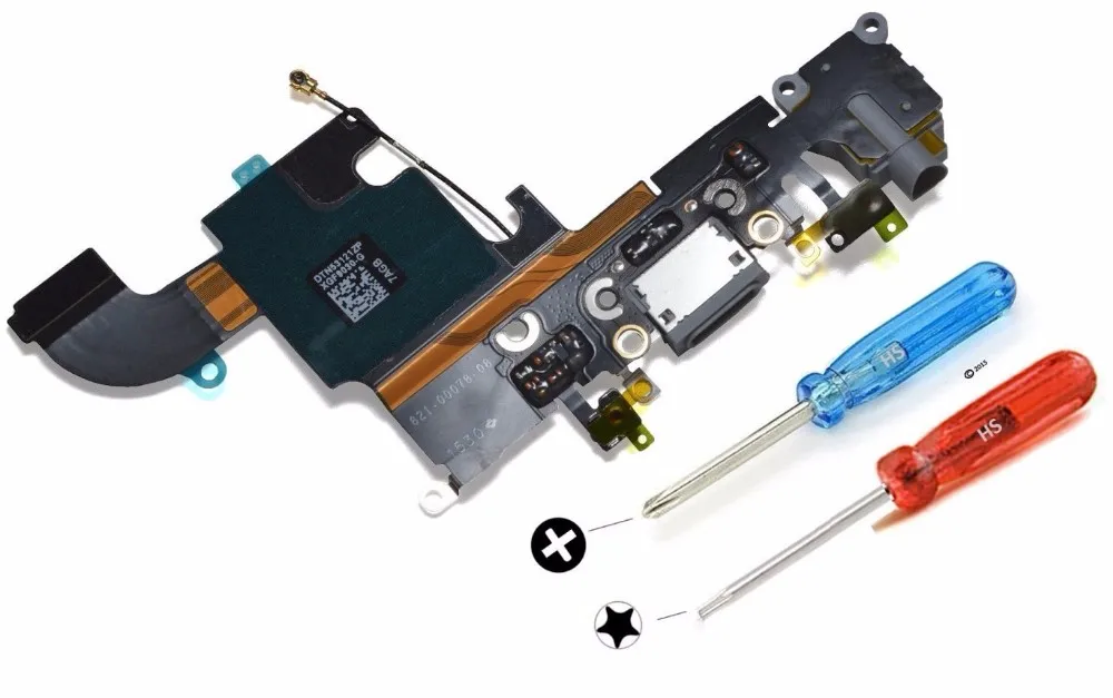 Для iPhone 6S док-разъем USB порт для зарядки Flexcable Белый Черный включая. 2 отвертки