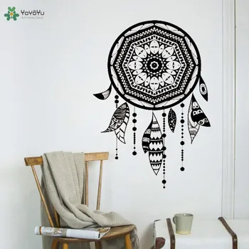 

YOYOYU Wall Decal Bohemian Design Dream Catcher Wall Stickers For Kids Room Dreamcatcher Feathers Night Symbol Art Decor CT663