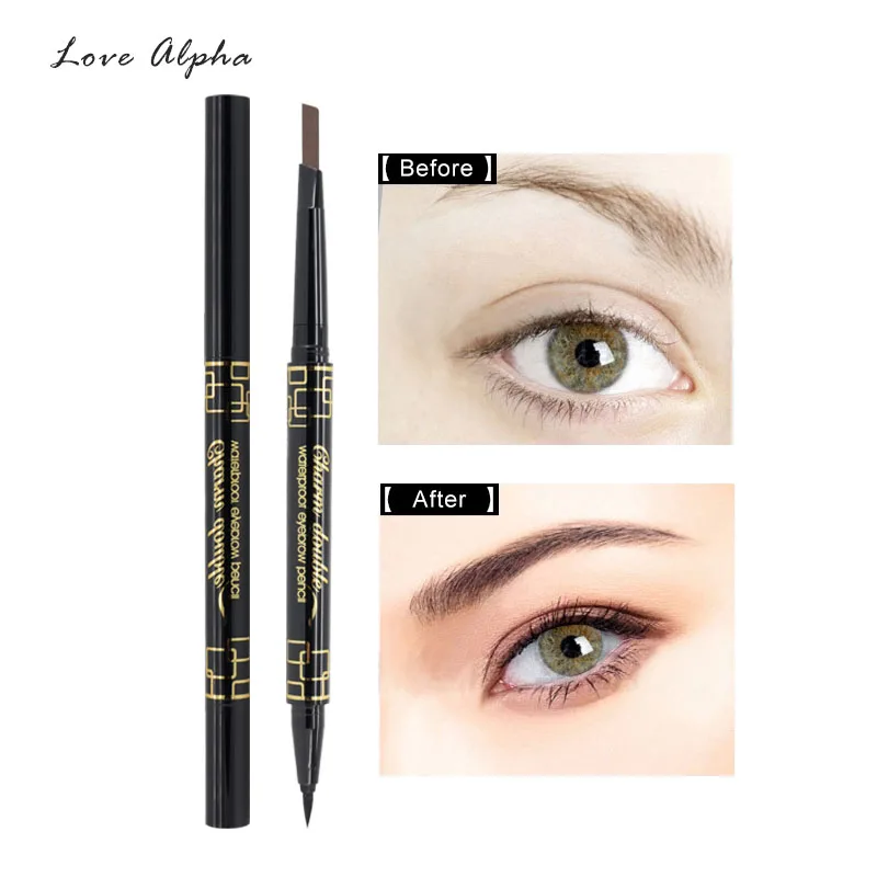 LOVE ALPHA Waterproof Eyebrow Pen plus Eyeliner Combination Nature