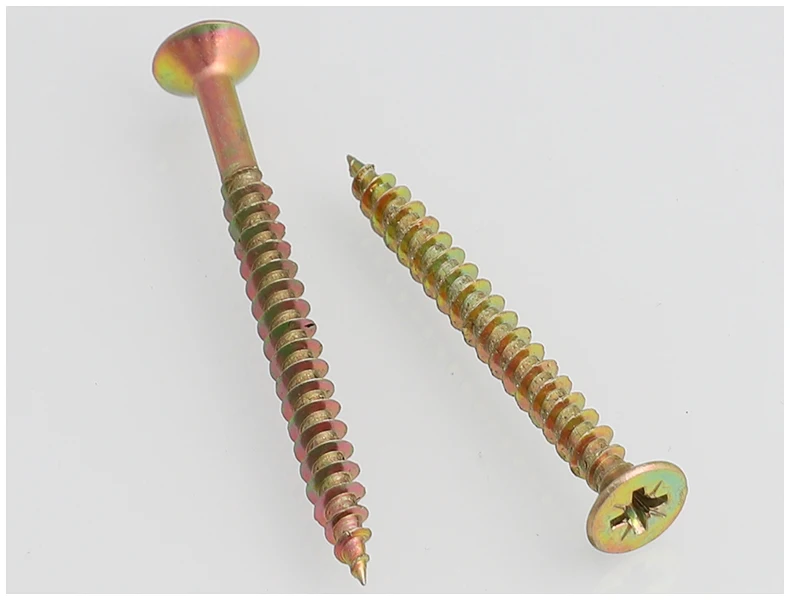 

100pcs DIN7997 ISO7050 M4 Cross Recessed Flat Head Countersunk Self-tapping Lengthen Wood Screws Carbon Steel Yellow zinc