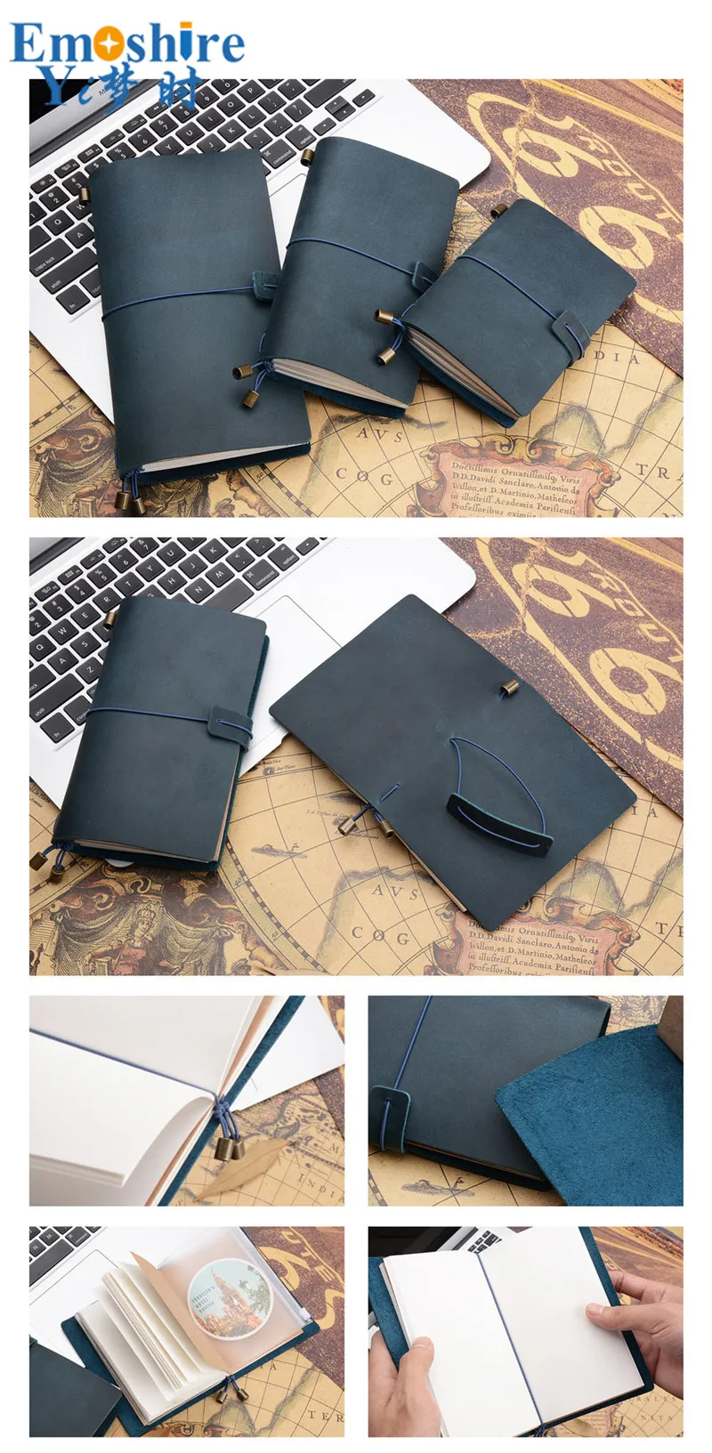 Manual de Viagem Caderno de Couro Bloco de Notas Livro de Nota de Couro Novo Notebook Retro Inserir Termos Loose-leaf Diário Faça Você Mesmo Pessoal N159 12 Notebook Retro Inserir Termos Loose-leaf Diário bloco