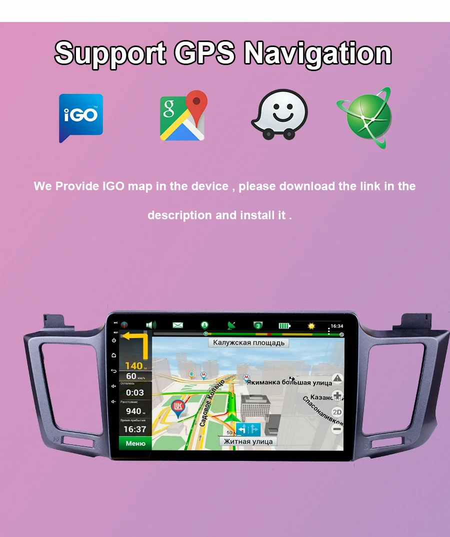 Top Navivox Android 8.1 4G Car Radio Multimedia Video Audio Player WiFi Navigation GPS For Toyota RAV4 4 2013-18 2 Din no DVD 1