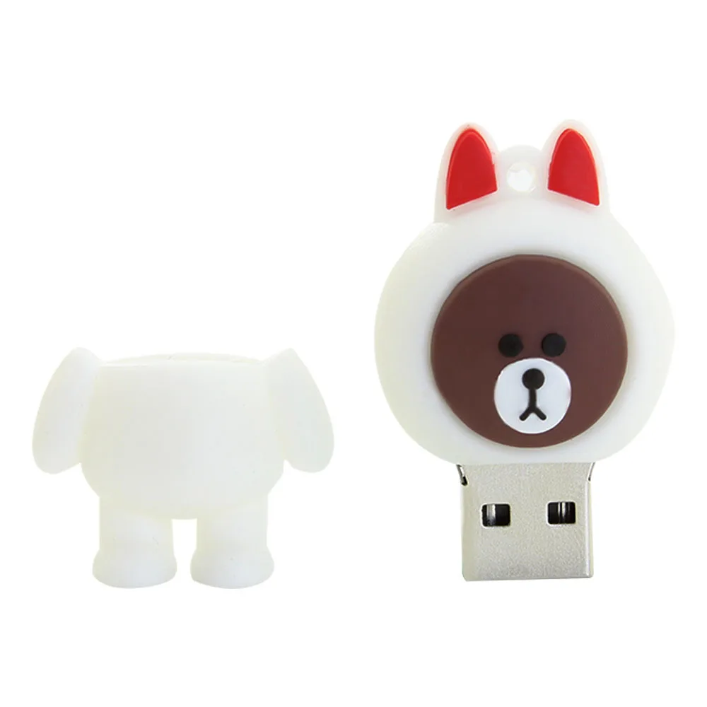  CHYI Mini Cartoon USB Flash Drive Pen Drive Cute Brown Bear White Blue Black Memory Stick 4GB 8GB 1