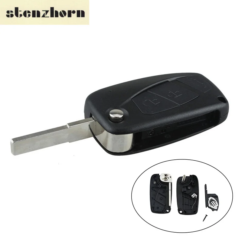 

Stenzhorn New 3Button Folding Flip Key Covers For FIAT Punto Ducato Stilo Panda Bravo Navy Remote Key Shell Car Fob Case Black