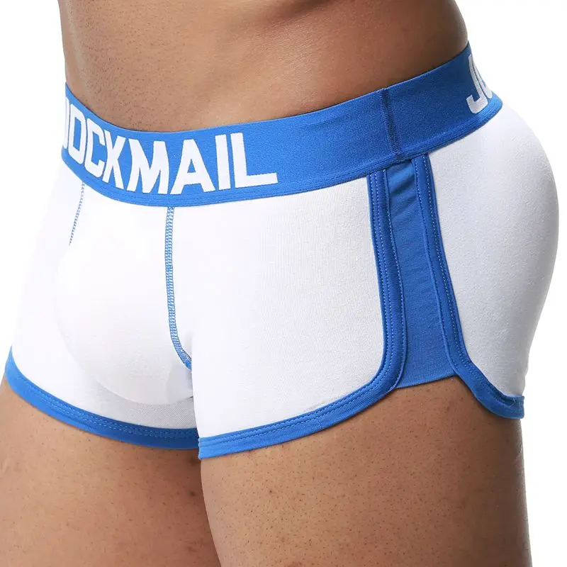 JOCKMAIL бренд повышение Мужское нижнее белье боксеры Мужские шорты для купания с пикантная выпуклость Гей пениса сумка спереди + сзади