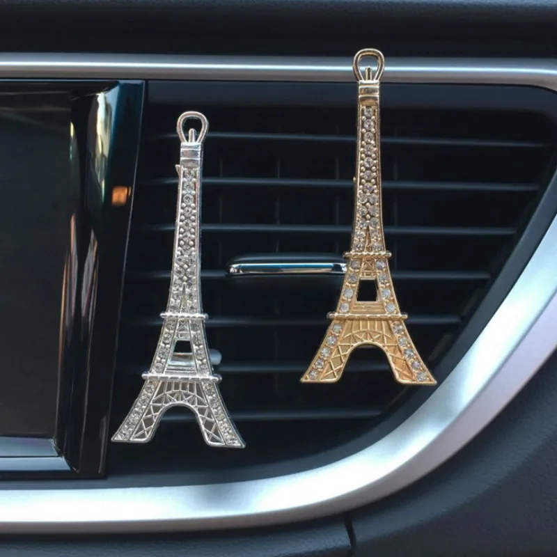 MR TEA Car Accessories Air Freshener Mini 3D Eiffel Tower Silver Gold Outlet Fragrant Perfume Clips Gift For decoration | Автомобили и