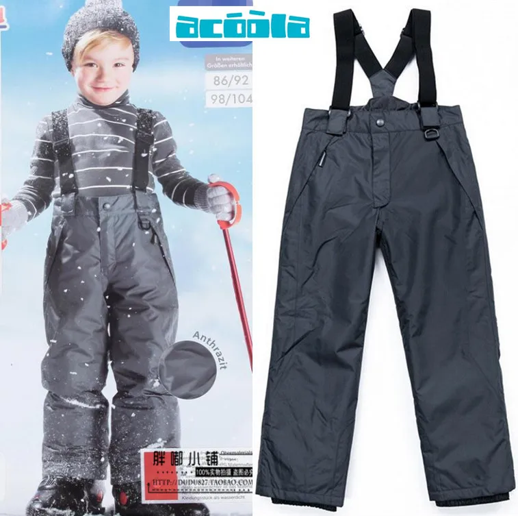 2018 new style Child winter pants thick padded boys overall windproof