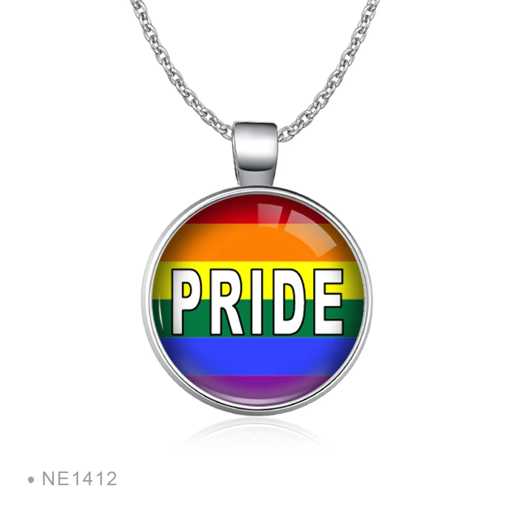 Радуга Бесконечность любовь завоевывает сердце GLBT для лесбиянок геев бисексуалов транссексуалов мужчин ЛГБТ права Прайд ожерелья для женщин - Окраска металла: NE1412