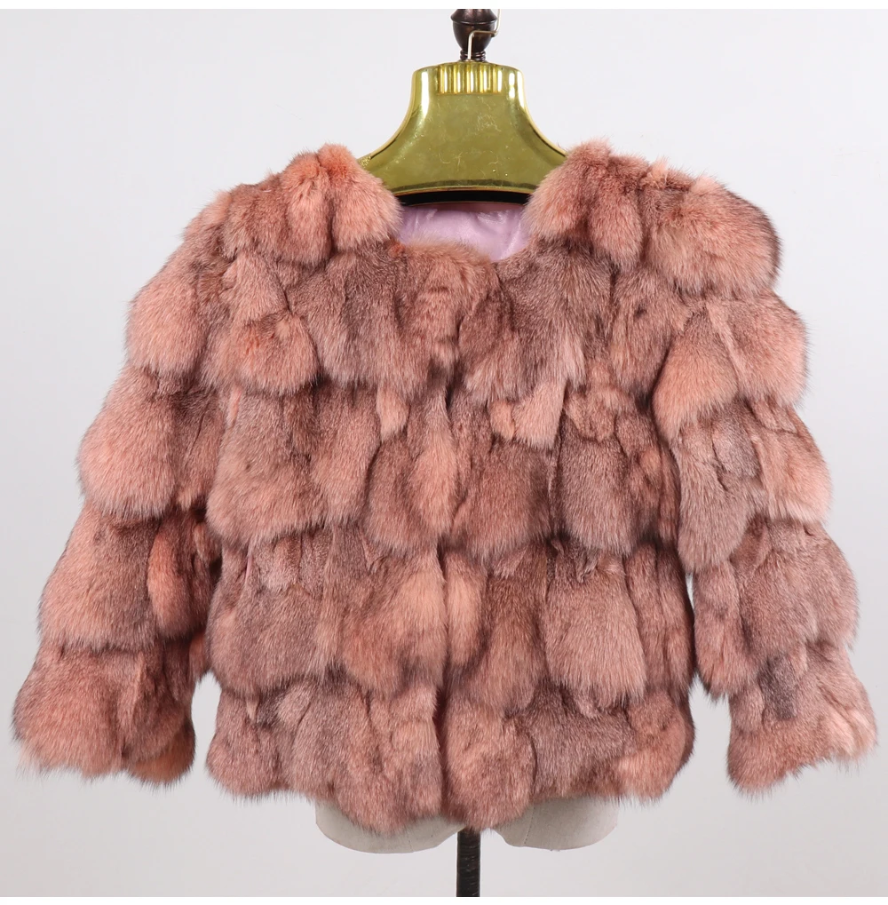 Новые зимние женские короткие пальто из натурального Лисьего меха, женские облегающие теплые куртки из натурального Лисьего меха, модная верхняя одежда из натурального меха