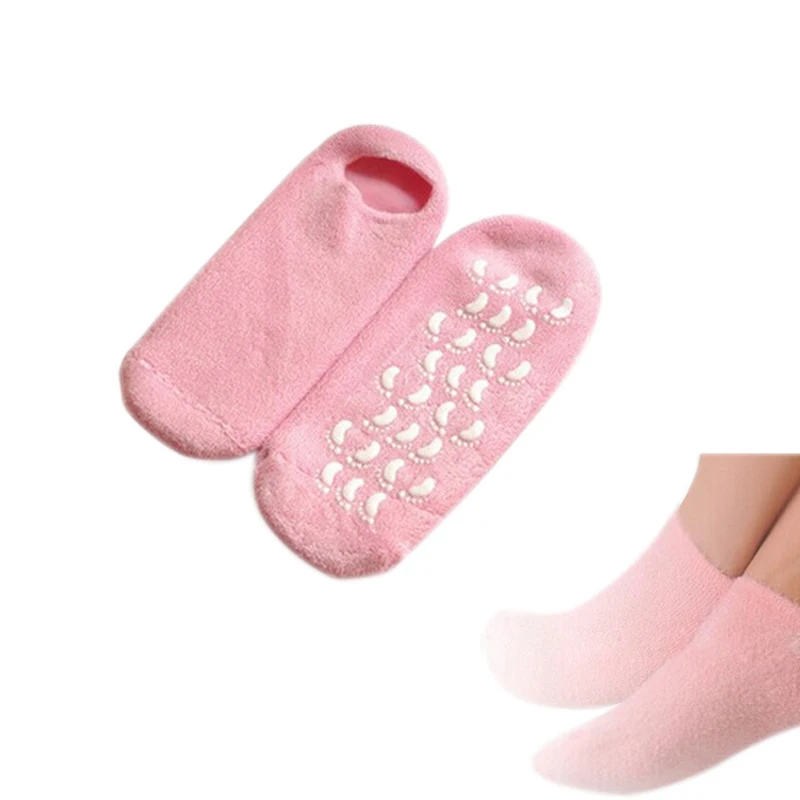 Горячая Распродажа, 1 пара силиконовых носков, перчатки для отшелушивания, гладкая маска для рук, уход за кожей ног, спа-гель, увлажняющие отбеливающие перчатки
