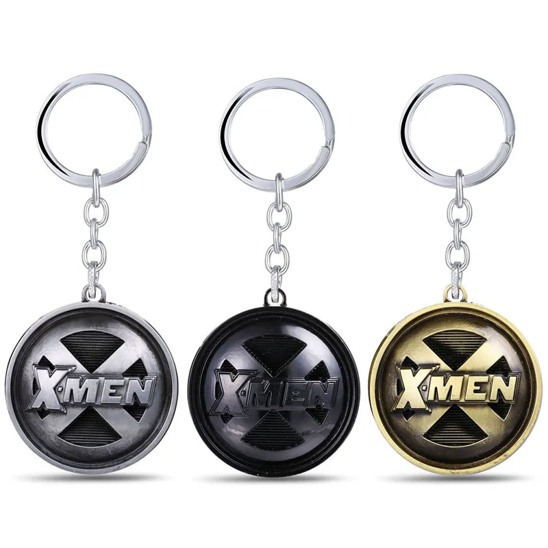 3 цвета X-Для мужчин логотип брелок металлический сплав цинка круглый щит Marvel Comics