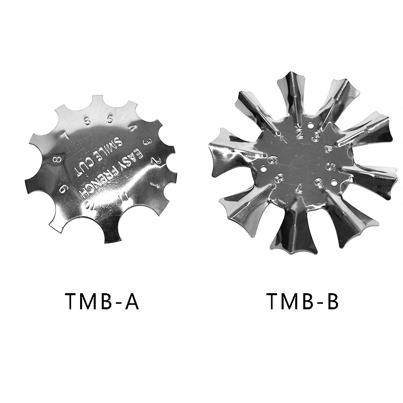 

11sizes NEW 2Designs(A,B)Metal Nail Template Edge Smile Cut Line Trimmer Easy French Nail art Manicure Edge Trimmer Nail Cutter